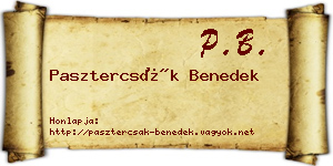 Pasztercsák Benedek névjegykártya